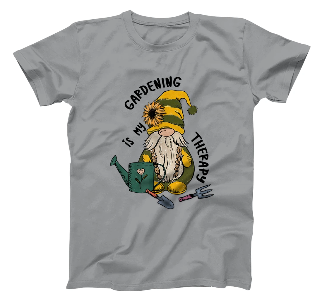 Gardening is My Therapy Gnome Garden T-Shirt, Women T-Shirt