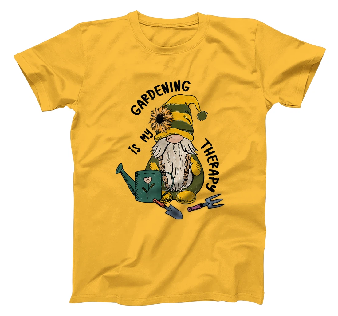 Gardening is My Therapy Gnome Garden T-Shirt, Women T-Shirt