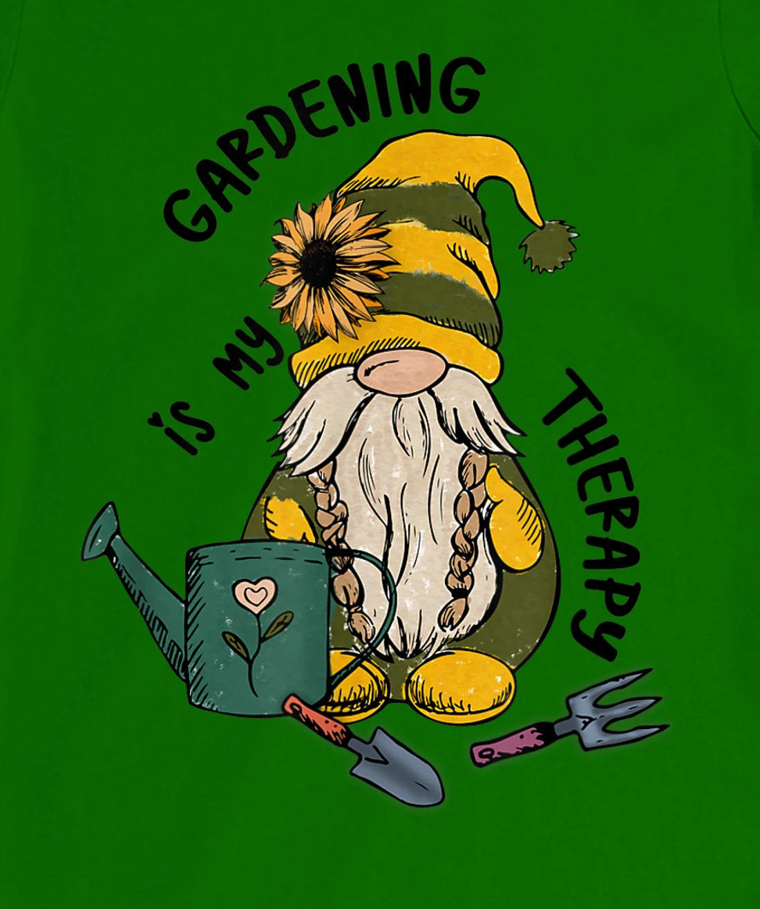 Gardening is My Therapy Gnome Garden T-Shirt, Women T-Shirt