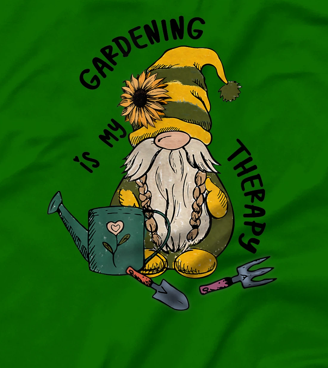 Gardening is My Therapy Gnome Garden T-Shirt, Women T-Shirt