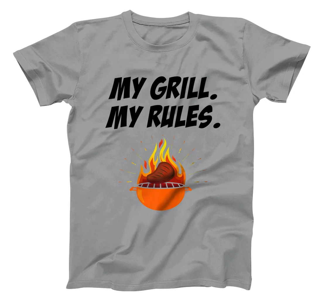 Womens My Grill My Rules Barbecue Bbq Steak Grill Master Smoker T-Shirt, Women T-Shirt