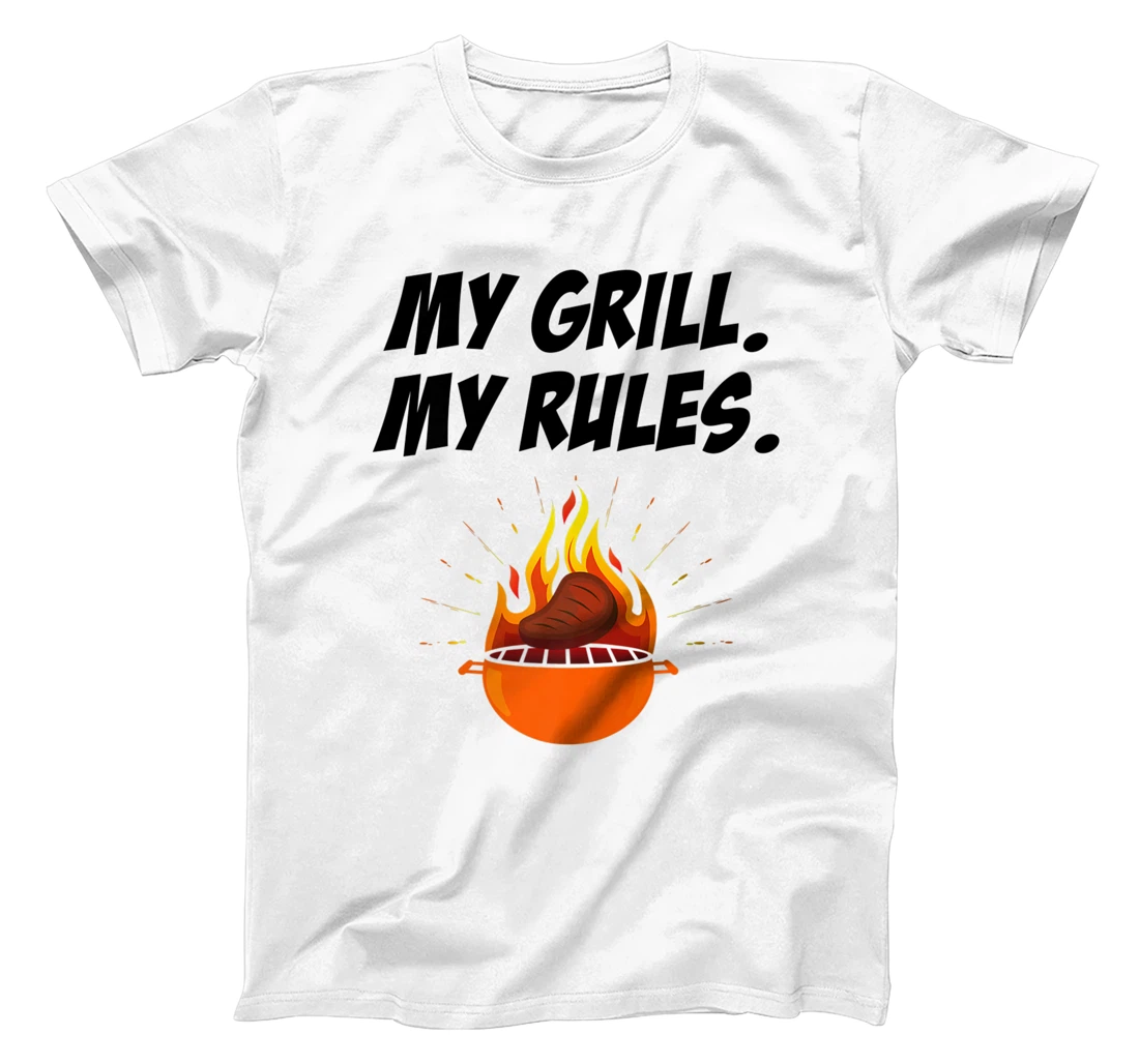 Womens My Grill My Rules Barbecue Bbq Steak Grill Master Smoker T-Shirt, Women T-Shirt