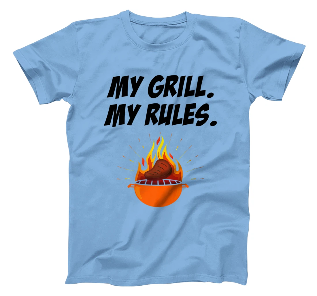 Womens My Grill My Rules Barbecue Bbq Steak Grill Master Smoker T-Shirt, Women T-Shirt