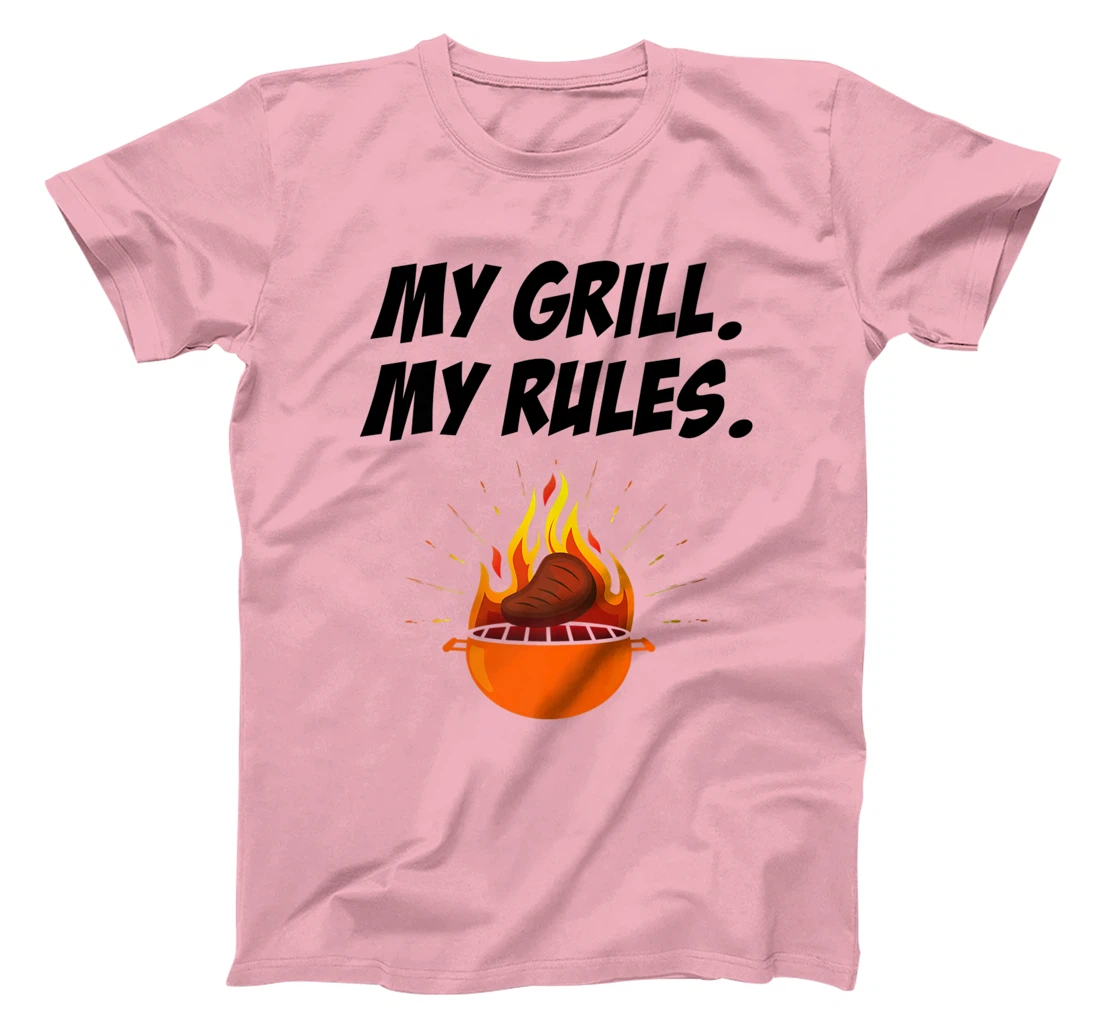 Womens My Grill My Rules Barbecue Bbq Steak Grill Master Smoker T-Shirt, Women T-Shirt