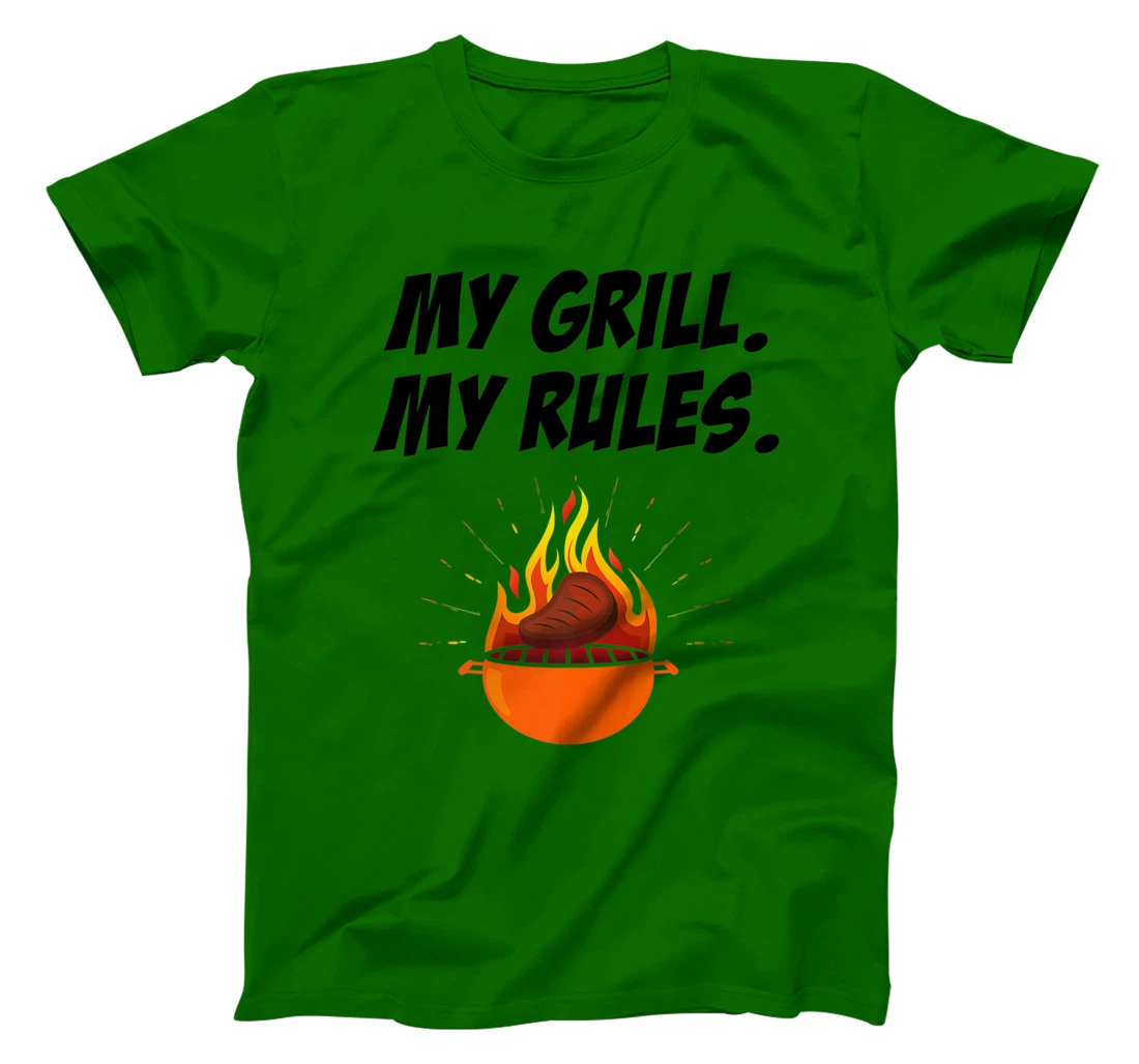 Womens My Grill My Rules Barbecue Bbq Steak Grill Master Smoker T-Shirt, Women T-Shirt