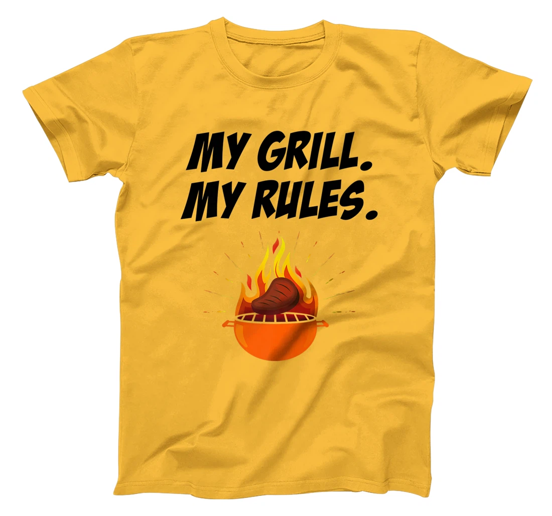 Womens My Grill My Rules Barbecue Bbq Steak Grill Master Smoker T-Shirt, Women T-Shirt