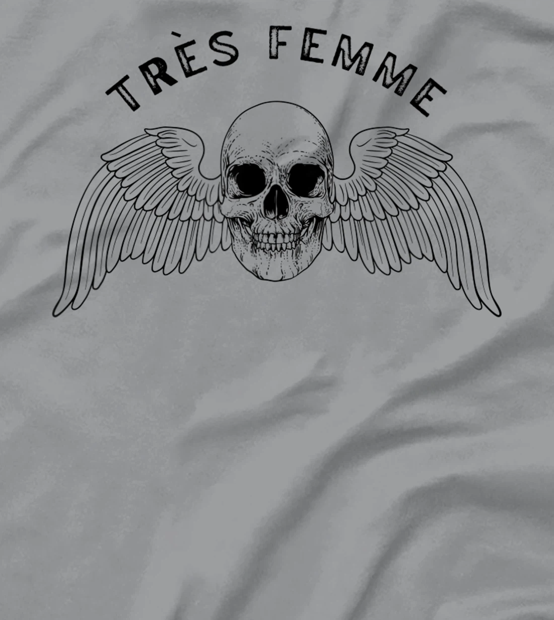 Womens Trés Femme Winged Skull Ironic T-Shirt, Women T-Shirt