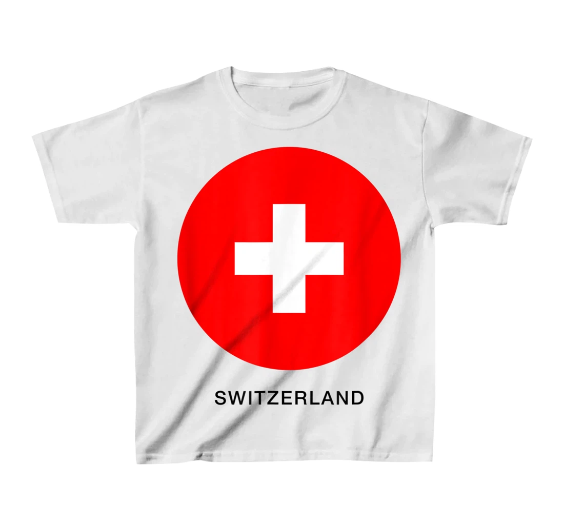 Wear Switzerland Flag Illustration Novelty Graphic Designs T-Shirt, Kid T-Shirt and Women T-Shirt