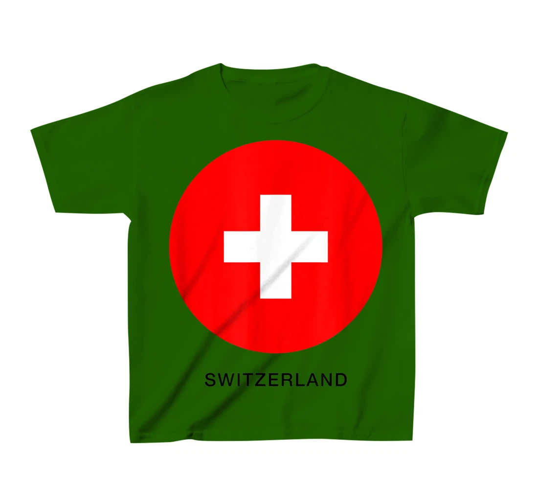 Wear Switzerland Flag Illustration Novelty Graphic Designs T-Shirt, Kid T-Shirt and Women T-Shirt