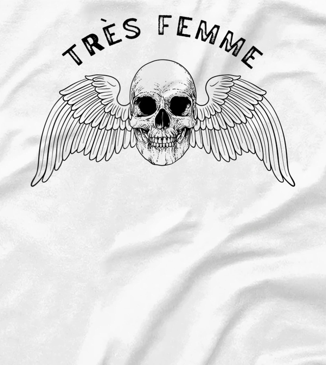 Womens Trés Femme Winged Skull Ironic T-Shirt, Women T-Shirt