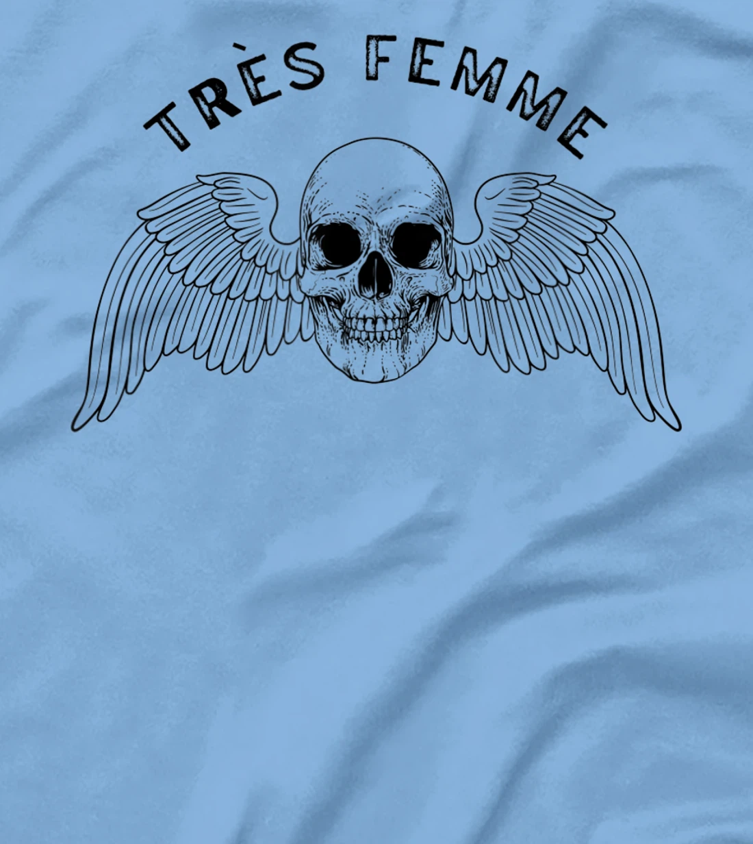 Womens Trés Femme Winged Skull Ironic T-Shirt, Women T-Shirt