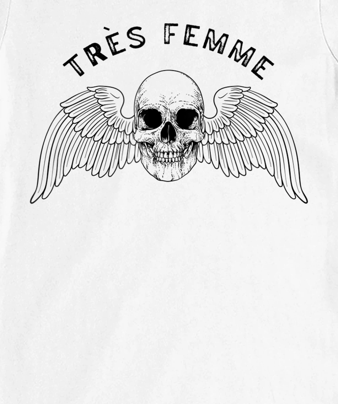 Womens Trés Femme Winged Skull Ironic T-Shirt, Women T-Shirt