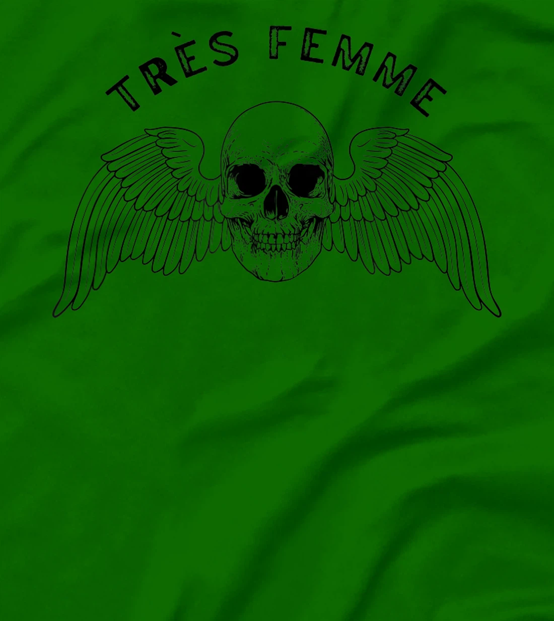 Womens Trés Femme Winged Skull Ironic T-Shirt, Women T-Shirt
