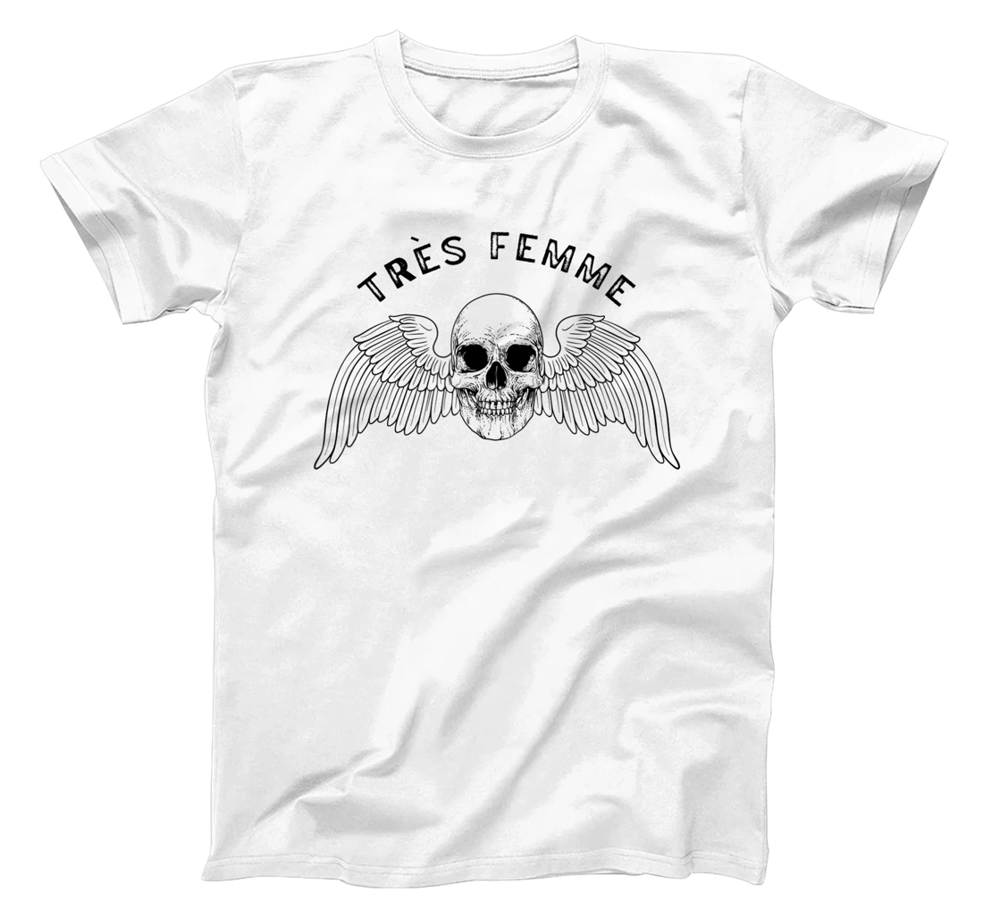 Womens Trés Femme Winged Skull Ironic T-Shirt, Women T-Shirt