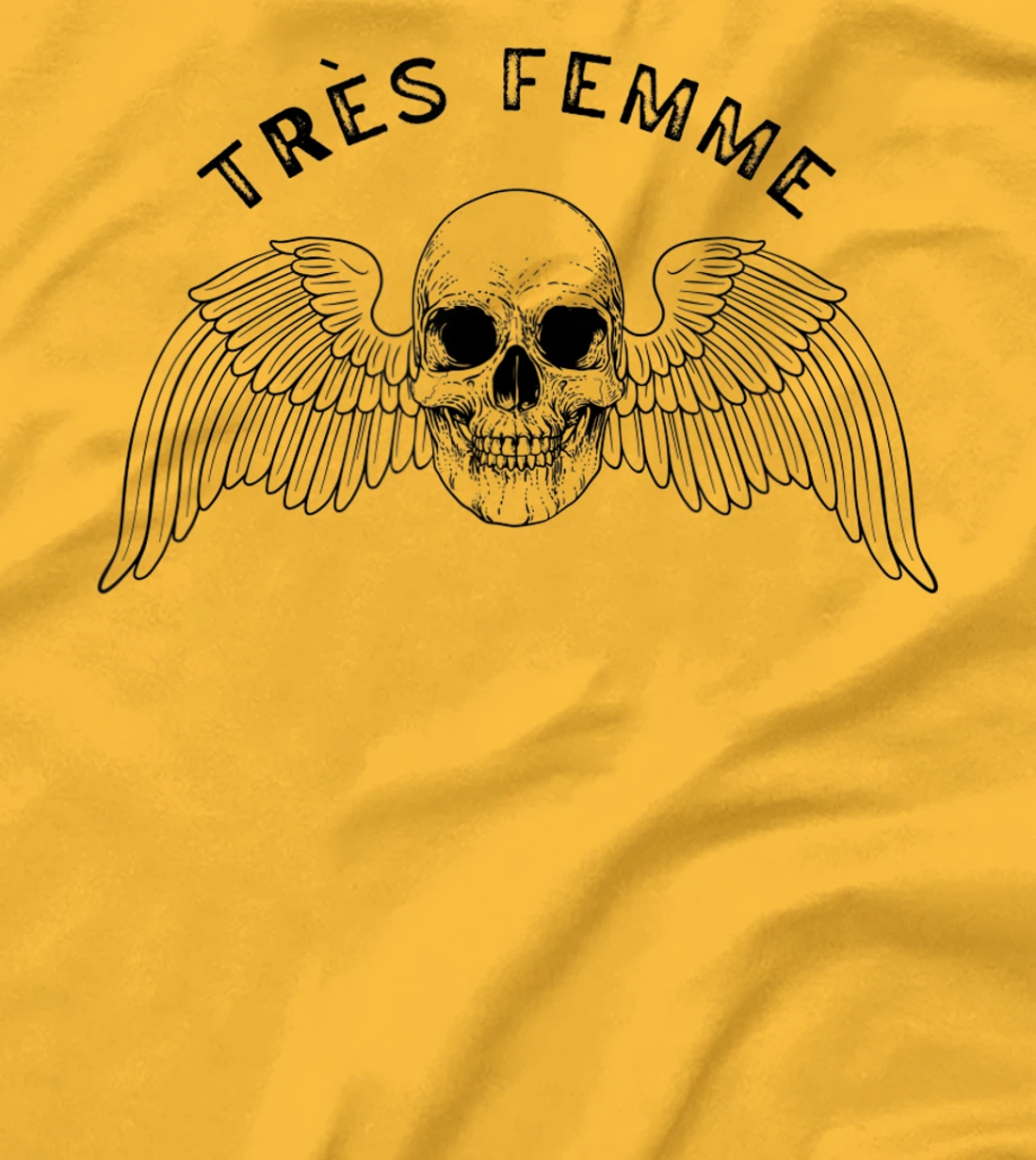 Womens Trés Femme Winged Skull Ironic T-Shirt, Women T-Shirt