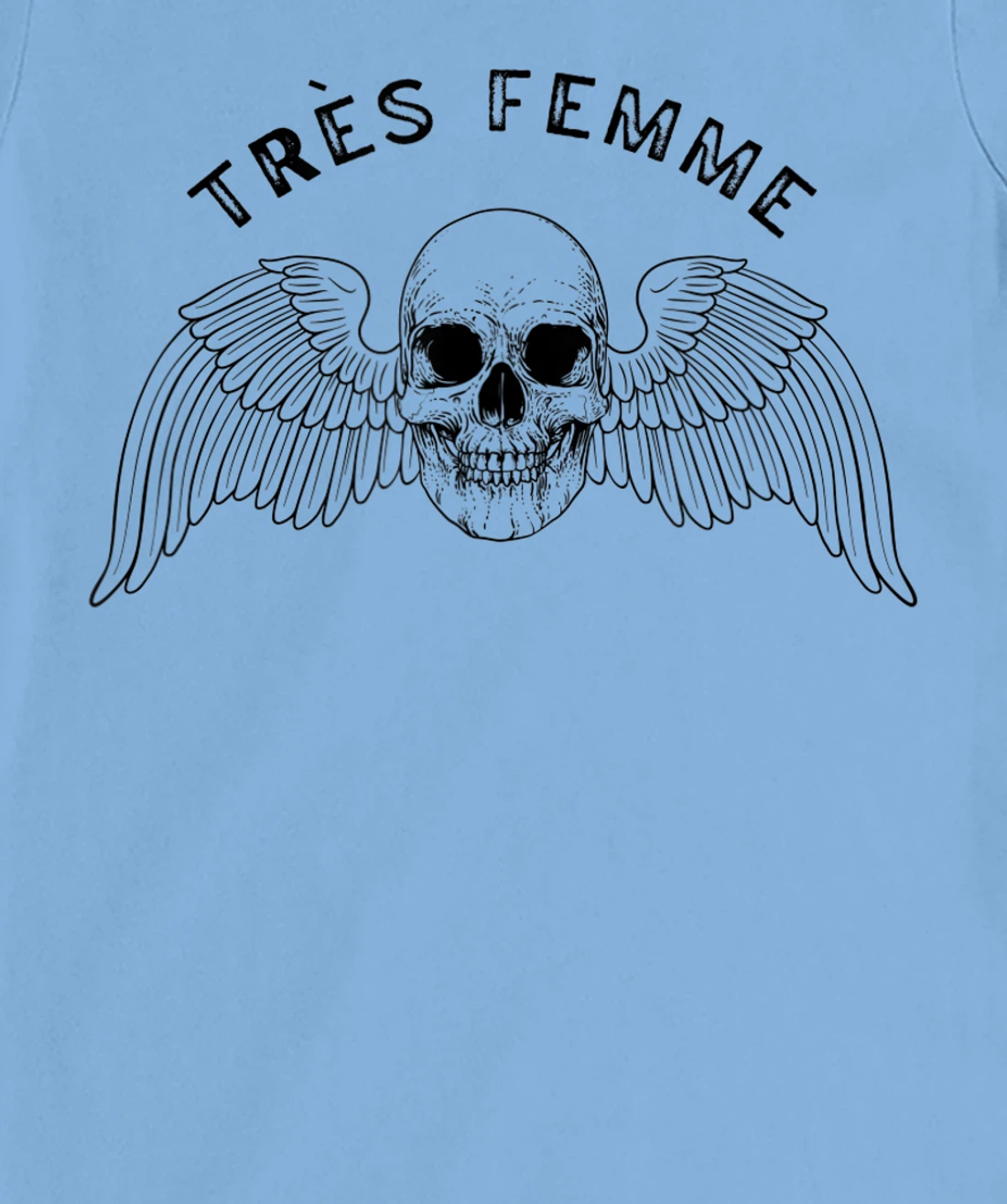 Womens Trés Femme Winged Skull Ironic T-Shirt, Women T-Shirt