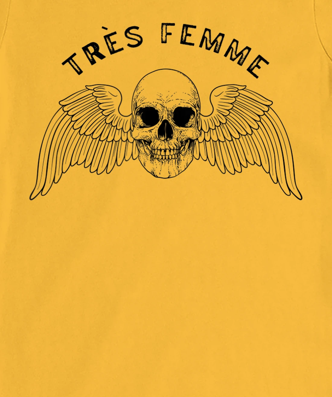 Womens Trés Femme Winged Skull Ironic T-Shirt, Women T-Shirt