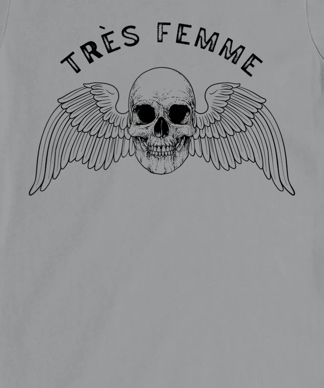 Womens Trés Femme Winged Skull Ironic T-Shirt, Women T-Shirt