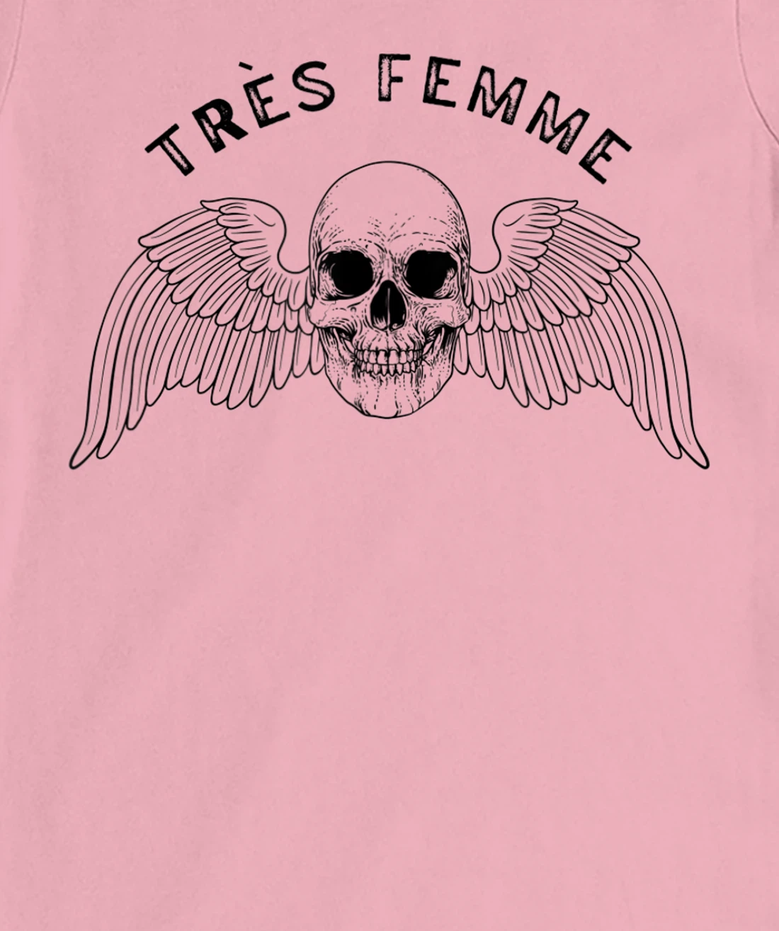 Womens Trés Femme Winged Skull Ironic T-Shirt, Women T-Shirt