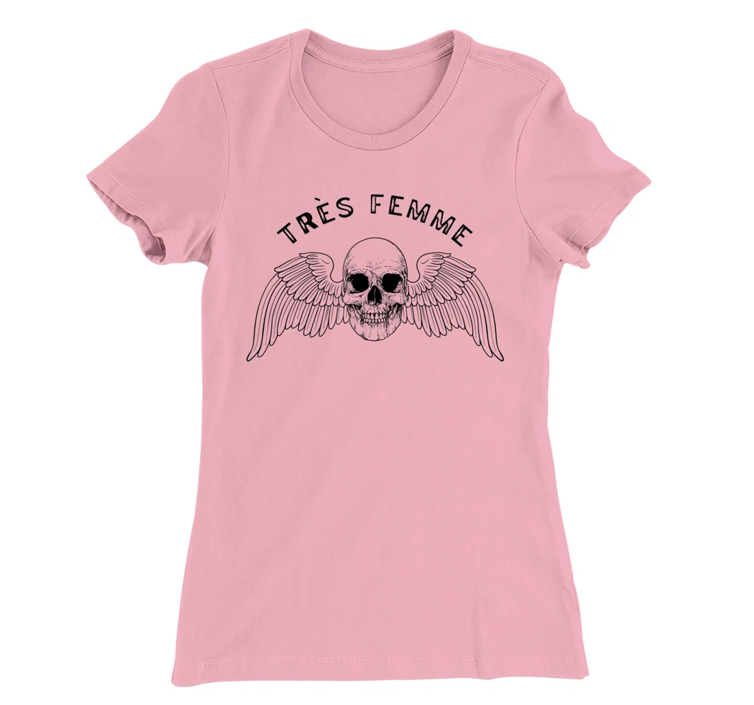 Womens Trés Femme Winged Skull Ironic T-Shirt, Women T-Shirt