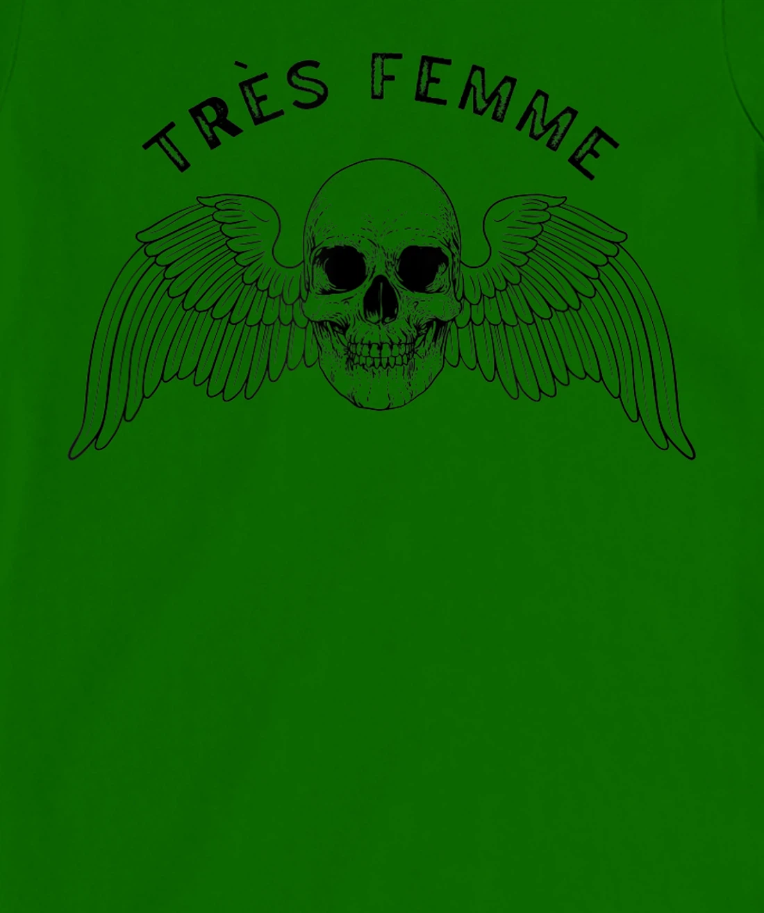 Womens Trés Femme Winged Skull Ironic T-Shirt, Women T-Shirt