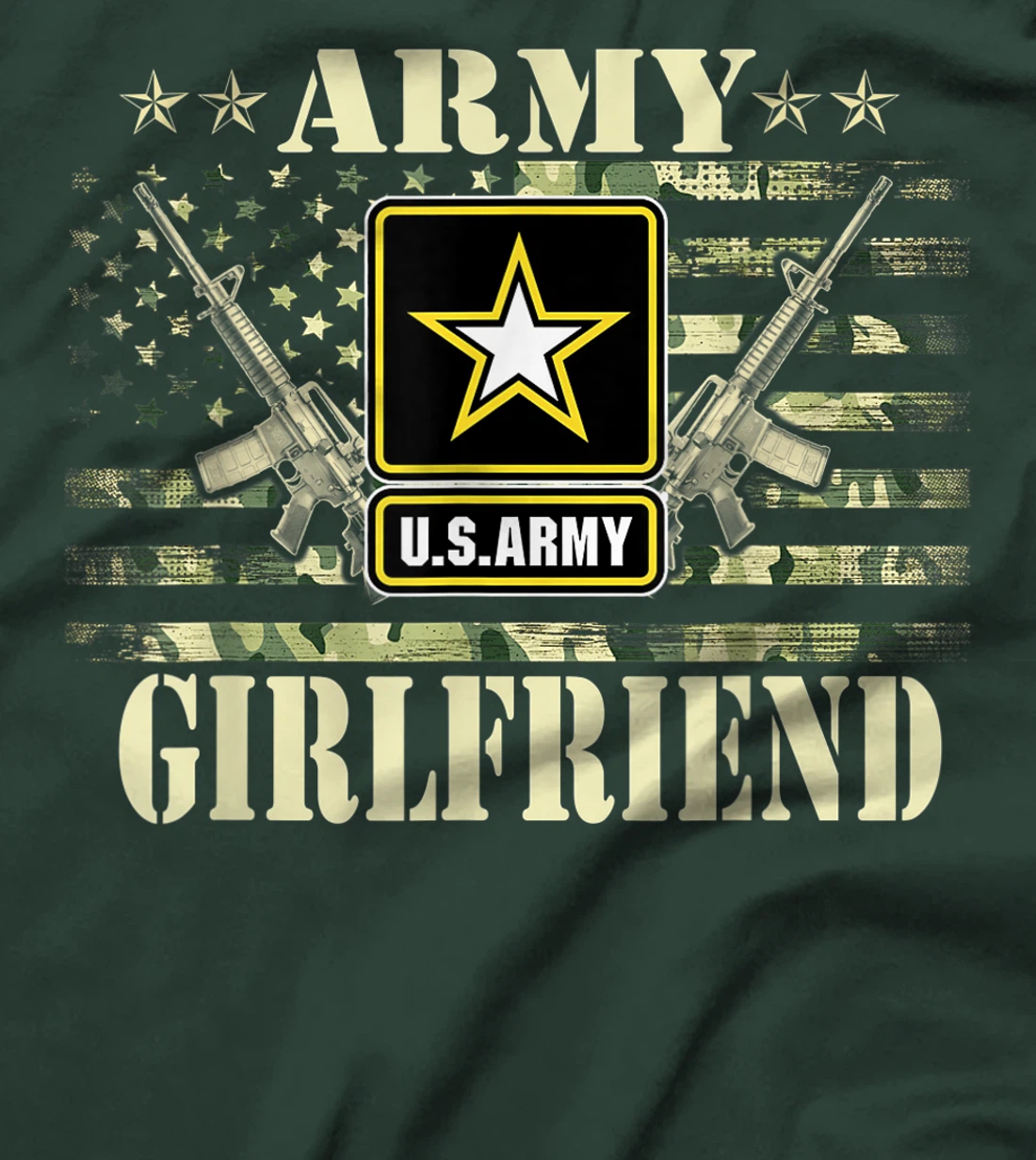 Proud Army Girlfriend Shirt United States USA Flag Mother T-Shirt, Women T-Shirt