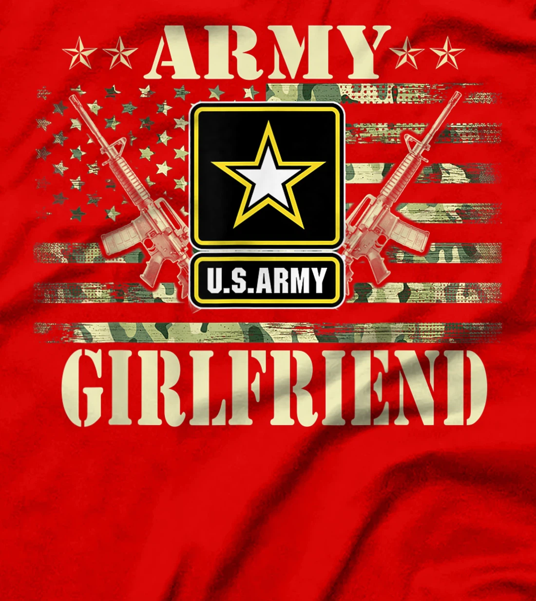 Proud Army Girlfriend Shirt United States USA Flag Mother T-Shirt, Women T-Shirt