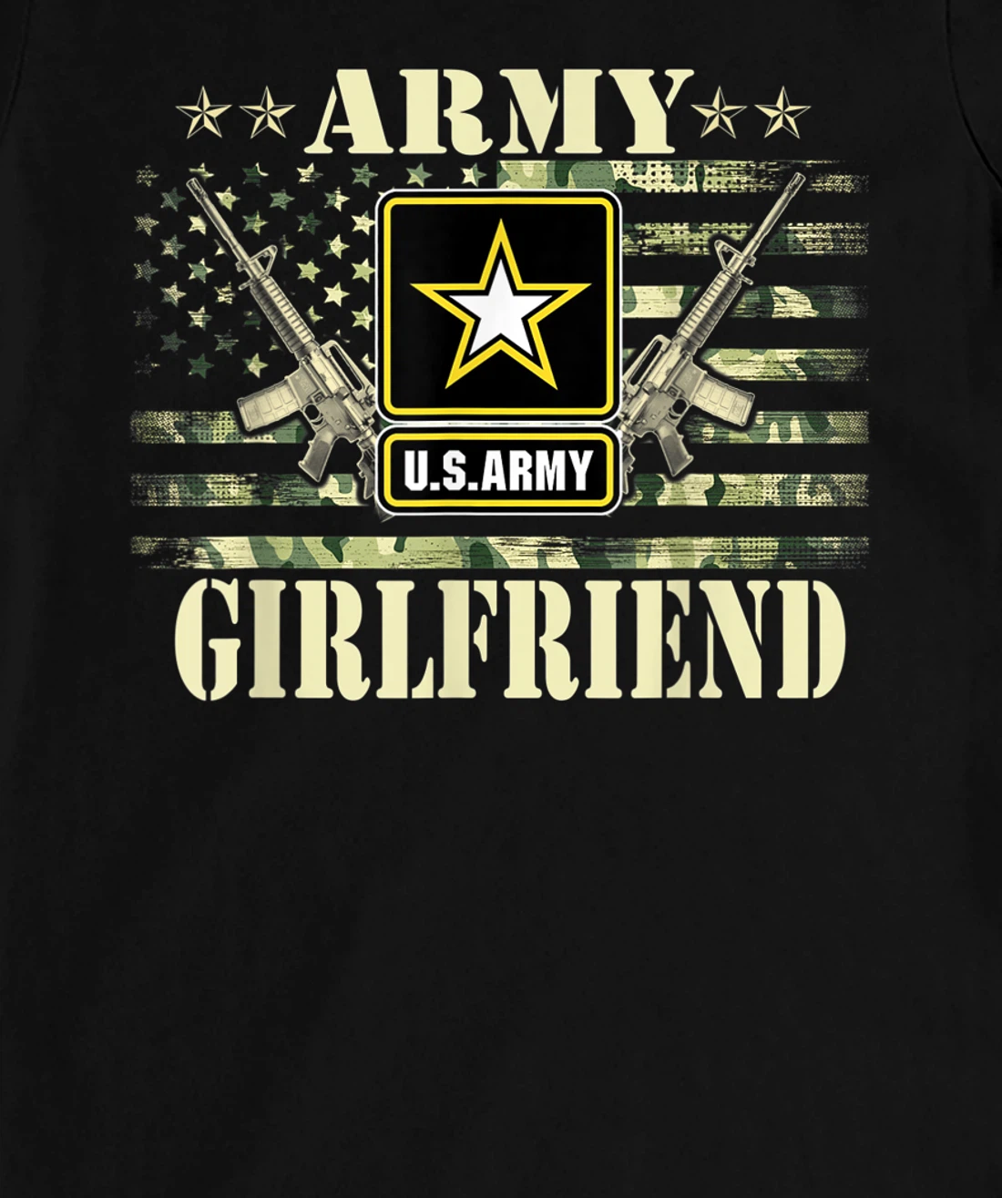 Proud Army Girlfriend Shirt United States USA Flag Mother T-Shirt, Women T-Shirt