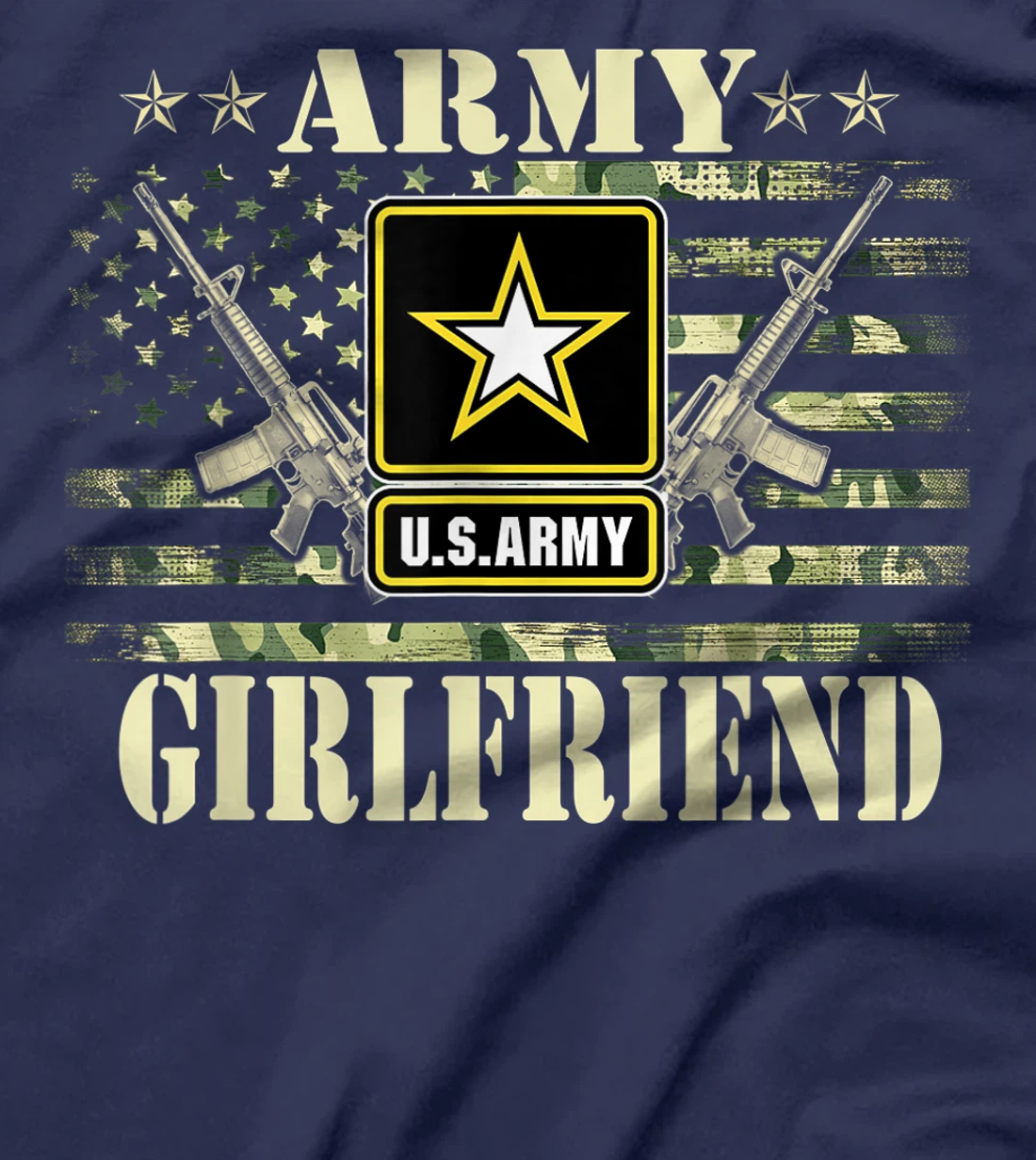 Proud Army Girlfriend Shirt United States USA Flag Mother T-Shirt, Women T-Shirt