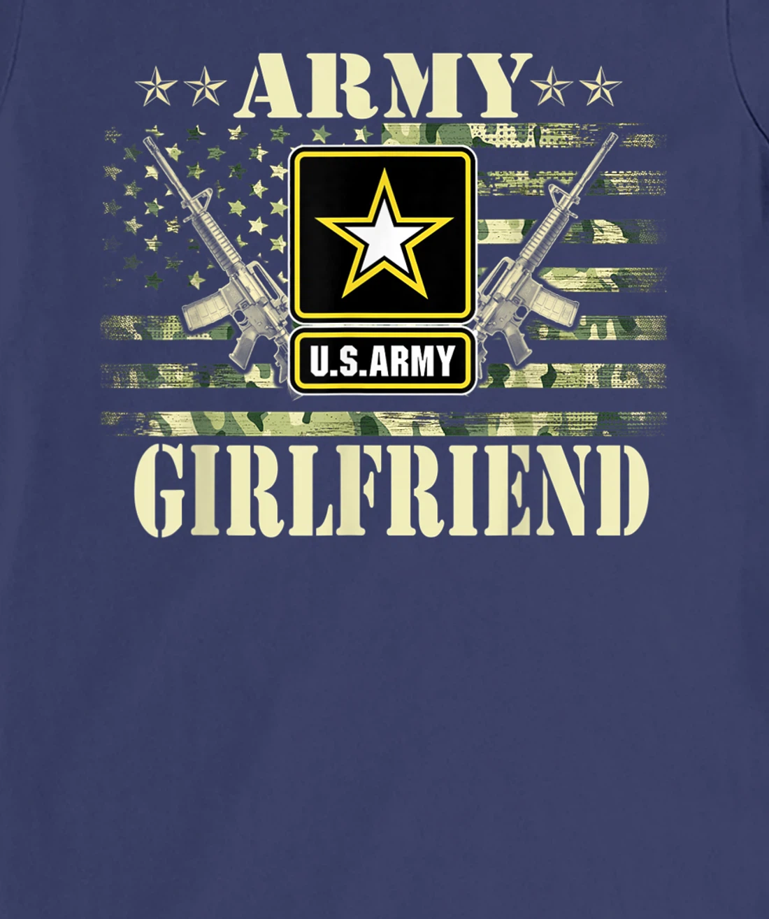 Proud Army Girlfriend Shirt United States USA Flag Mother T-Shirt, Women T-Shirt