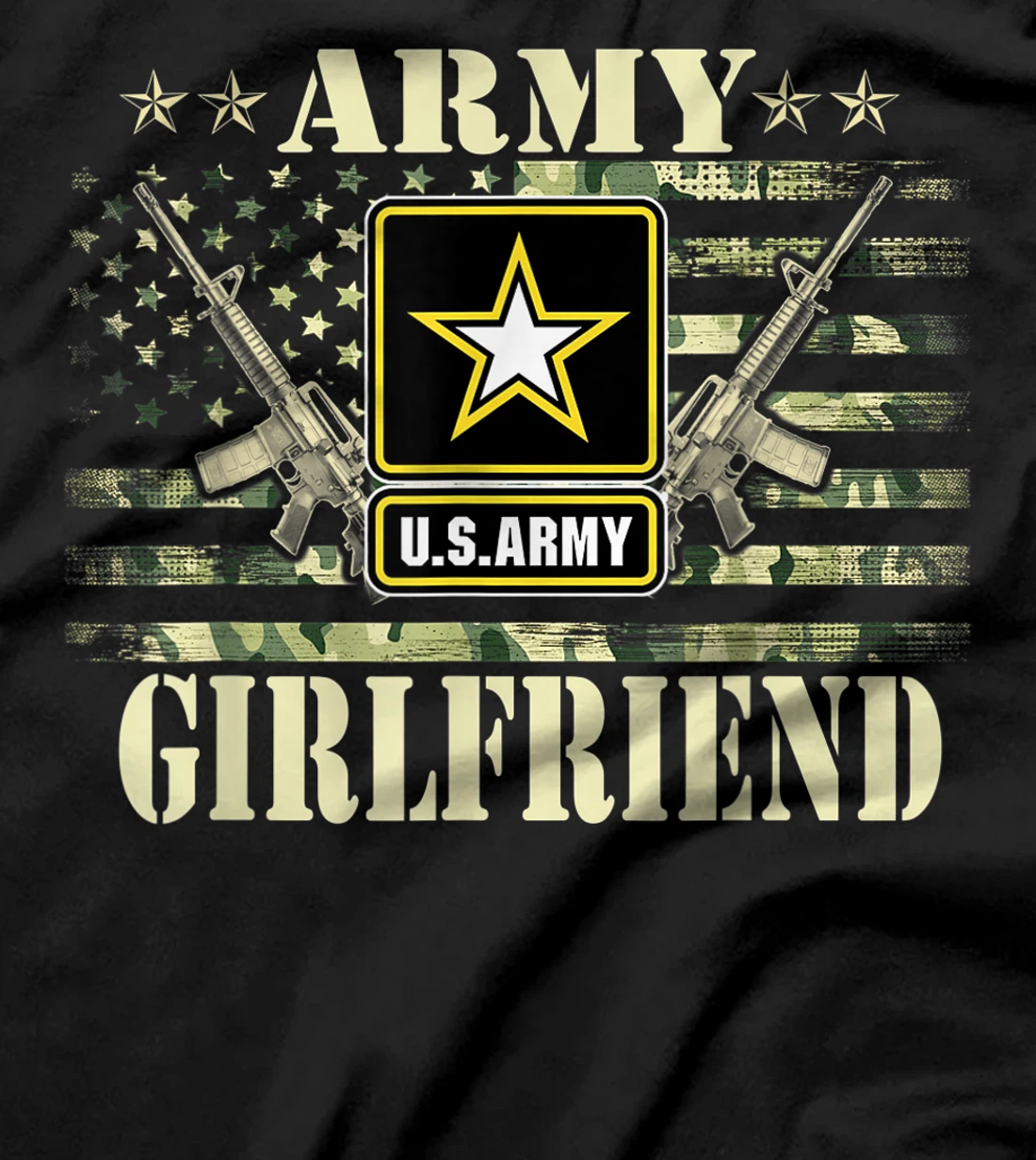 Proud Army Girlfriend Shirt United States USA Flag Mother T-Shirt, Women T-Shirt