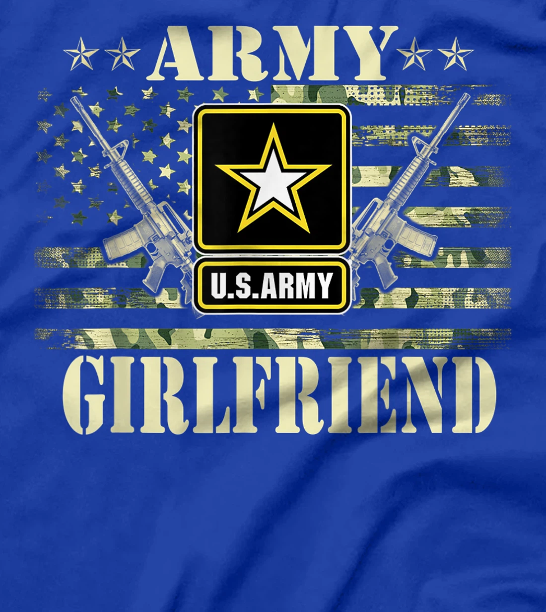 Proud Army Girlfriend Shirt United States USA Flag Mother T-Shirt, Women T-Shirt