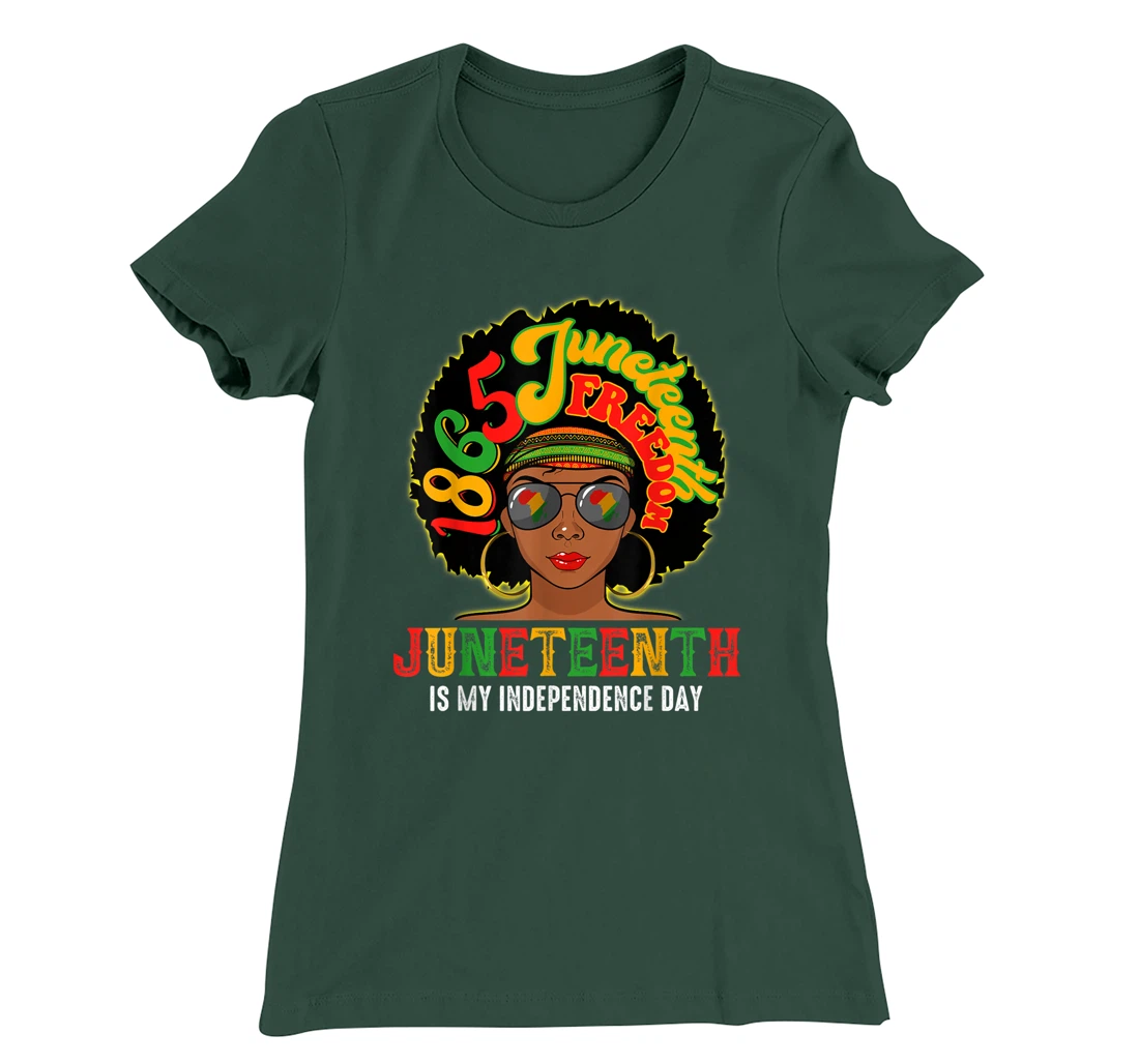 Juneteenth Is My Independence Day Afro African Girl T-Shirt, Kid T-Shirt and Women T-Shirt