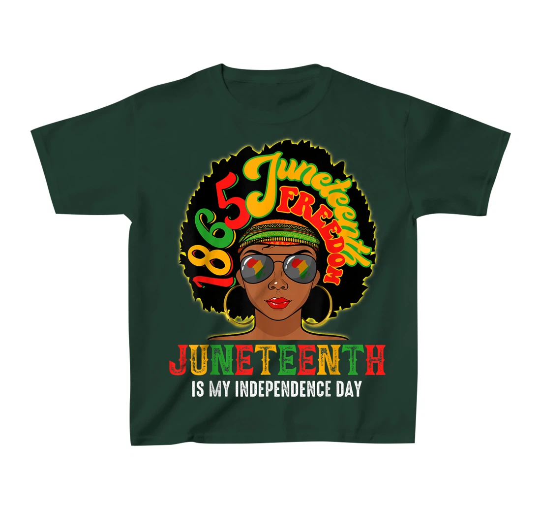 Juneteenth Is My Independence Day Afro African Girl T-Shirt, Kid T-Shirt and Women T-Shirt
