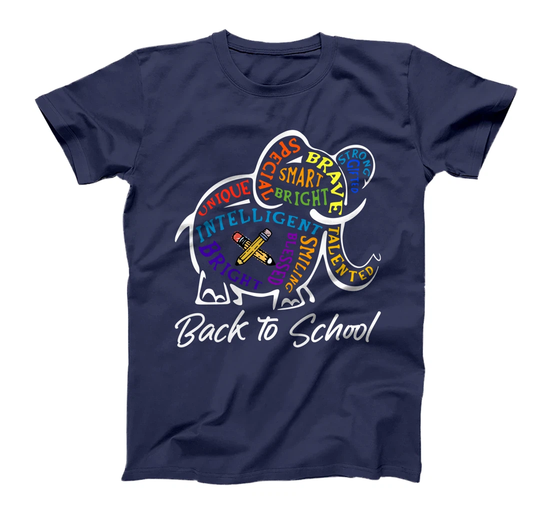 Elephant Word Cloud Back To School Cute Students Teachers T-Shirt