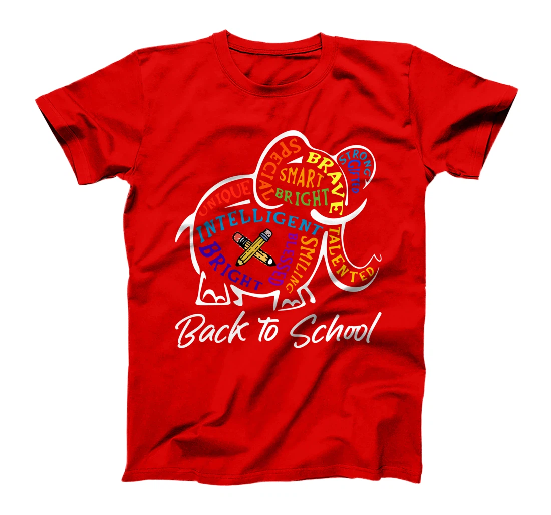 Elephant Word Cloud Back To School Cute Students Teachers T-Shirt