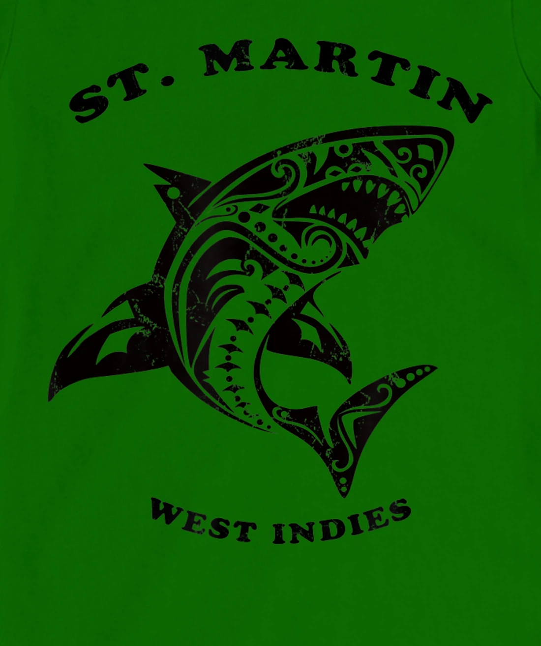 St. Martin, West Indies Vintage Retro Tribal Shark Vacation T-Shirt, Kid T-Shirt and Women T-Shirt