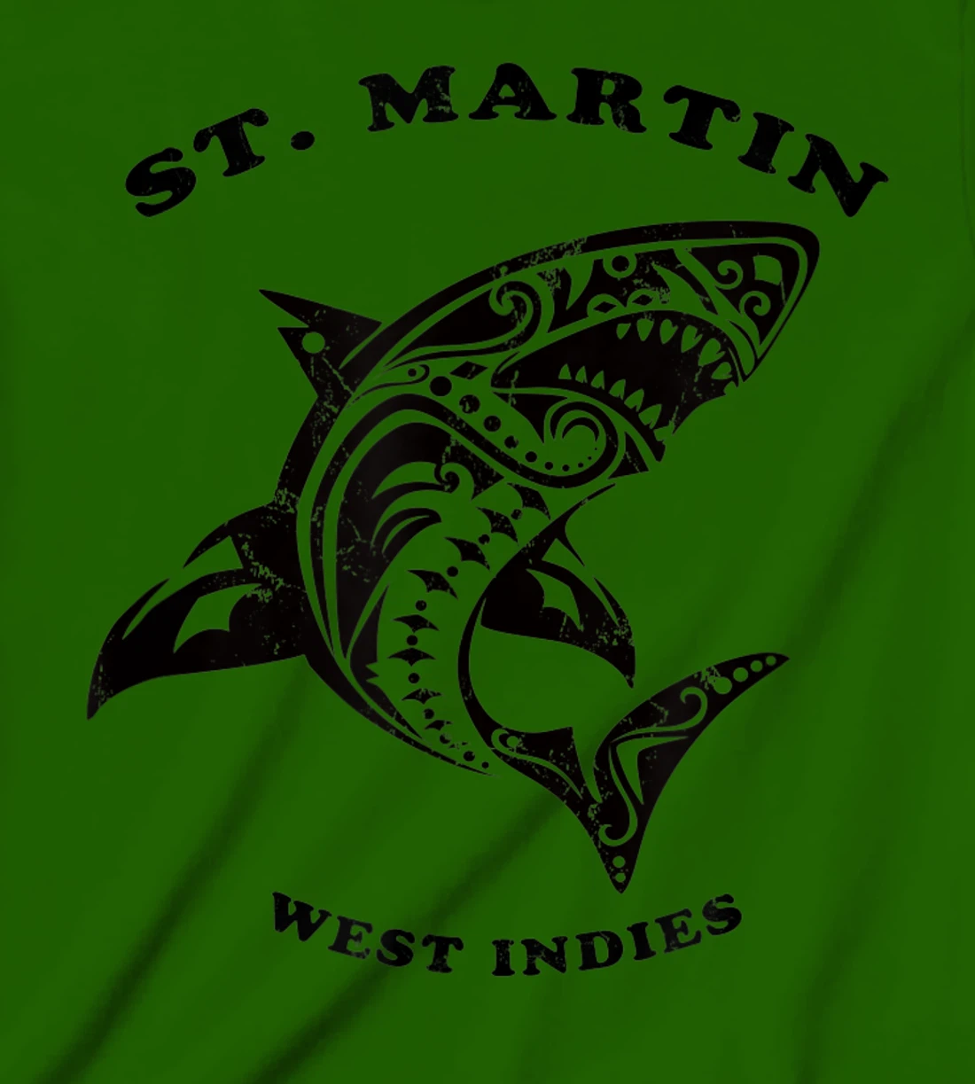 St. Martin, West Indies Vintage Retro Tribal Shark Vacation T-Shirt, Kid T-Shirt and Women T-Shirt