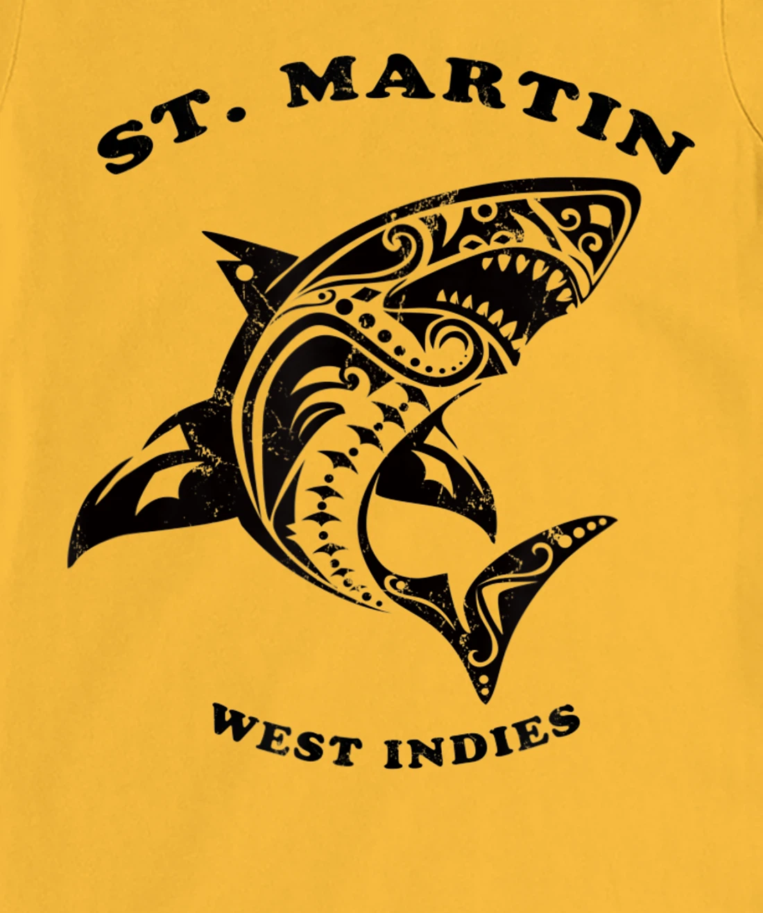 St. Martin, West Indies Vintage Retro Tribal Shark Vacation T-Shirt, Kid T-Shirt and Women T-Shirt