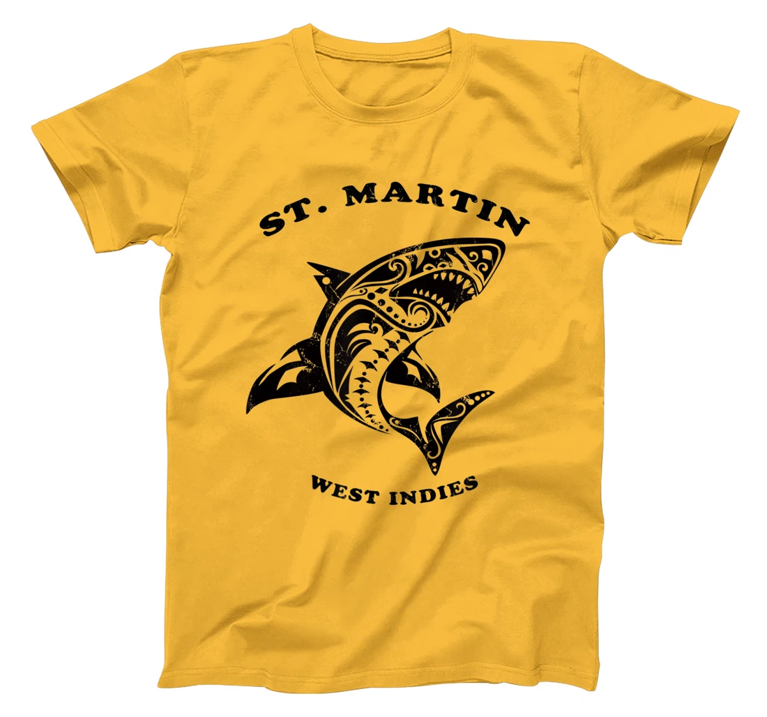 St. Martin, West Indies Vintage Retro Tribal Shark Vacation T-Shirt, Kid T-Shirt and Women T-Shirt