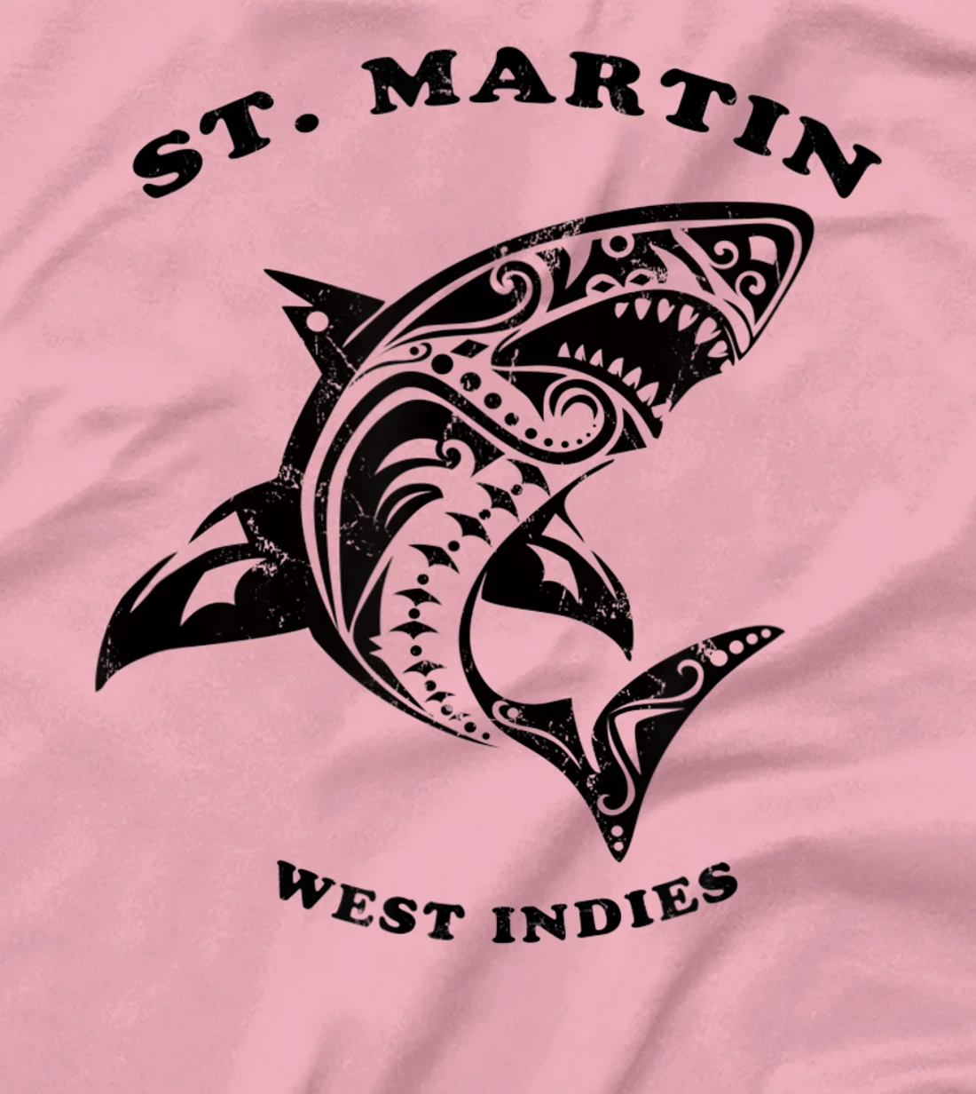St. Martin, West Indies Vintage Retro Tribal Shark Vacation T-Shirt, Kid T-Shirt and Women T-Shirt