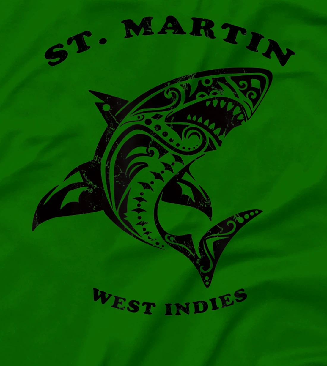 St. Martin, West Indies Vintage Retro Tribal Shark Vacation T-Shirt, Kid T-Shirt and Women T-Shirt
