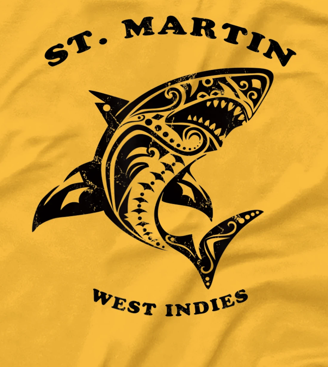 St. Martin, West Indies Vintage Retro Tribal Shark Vacation T-Shirt, Kid T-Shirt and Women T-Shirt