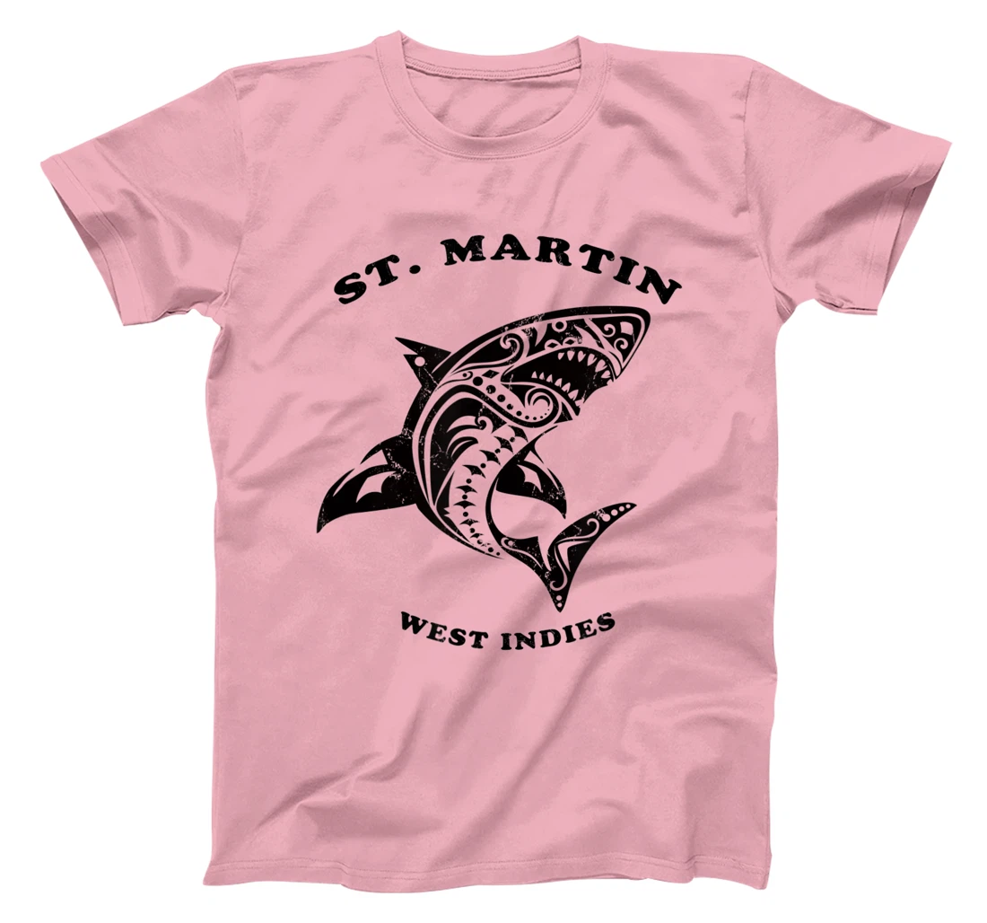St. Martin, West Indies Vintage Retro Tribal Shark Vacation T-Shirt, Kid T-Shirt and Women T-Shirt