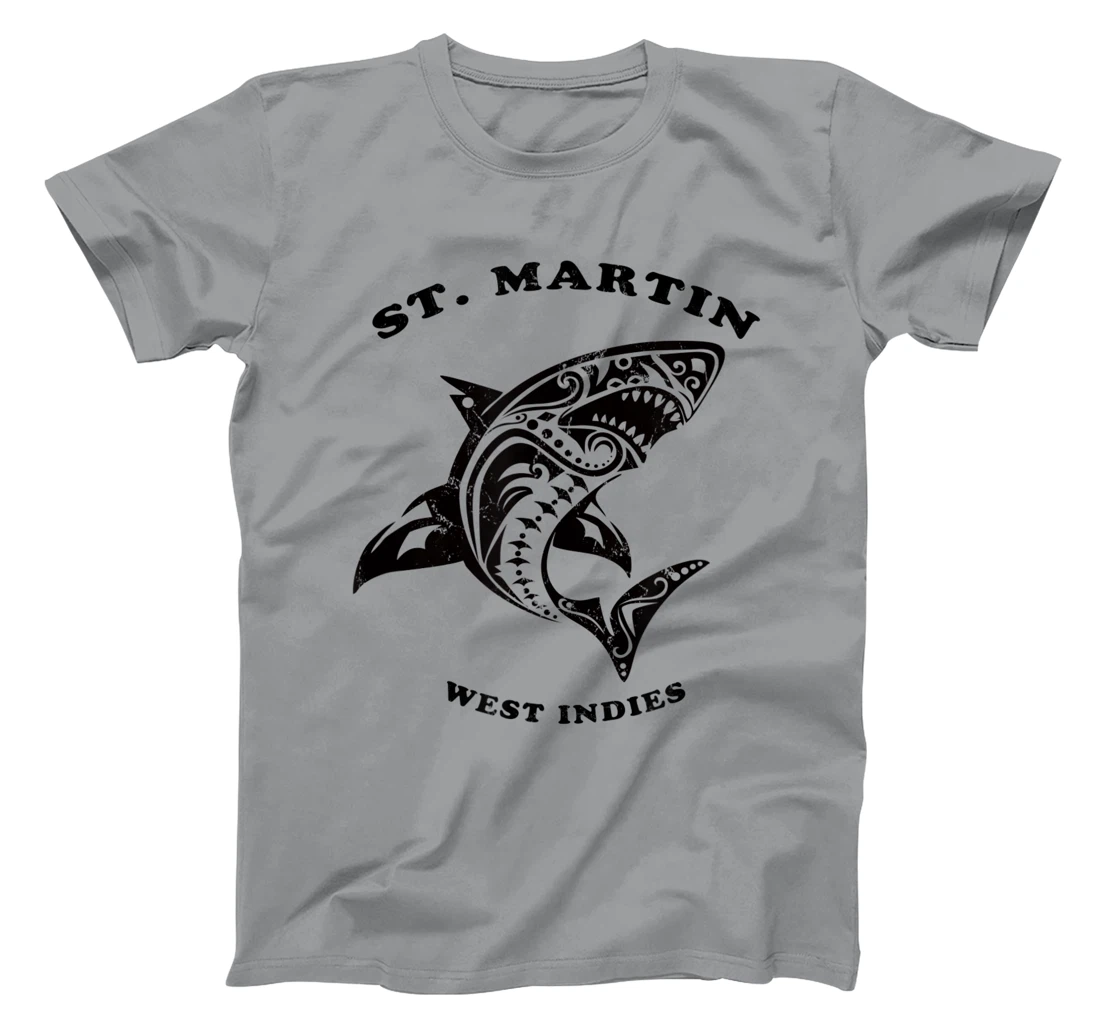 St. Martin, West Indies Vintage Retro Tribal Shark Vacation T-Shirt, Kid T-Shirt and Women T-Shirt