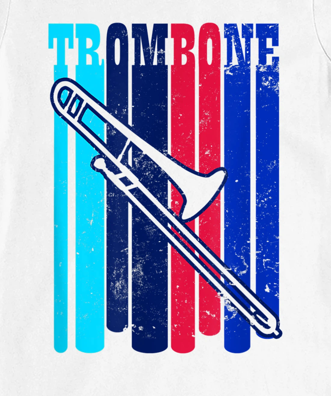 Vintage Retro Design Trombone T-Shirt, Women T-Shirt