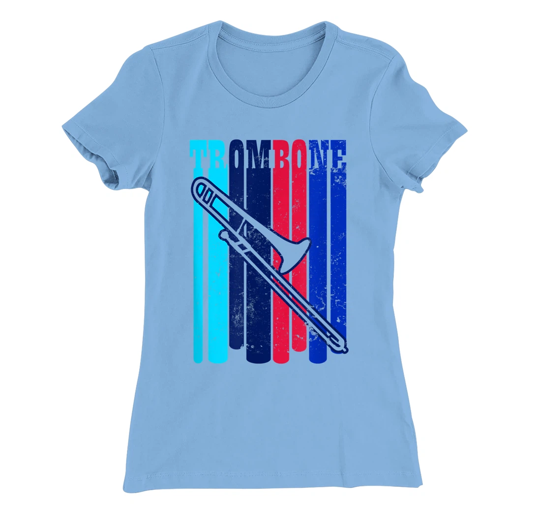 Vintage Retro Design Trombone T-Shirt, Women T-Shirt