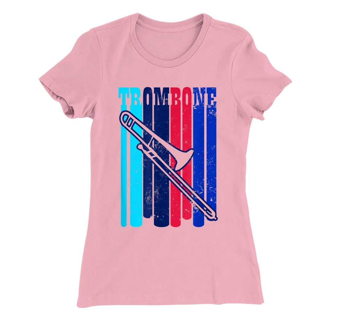 Vintage Retro Design Trombone T-Shirt, Women T-Shirt