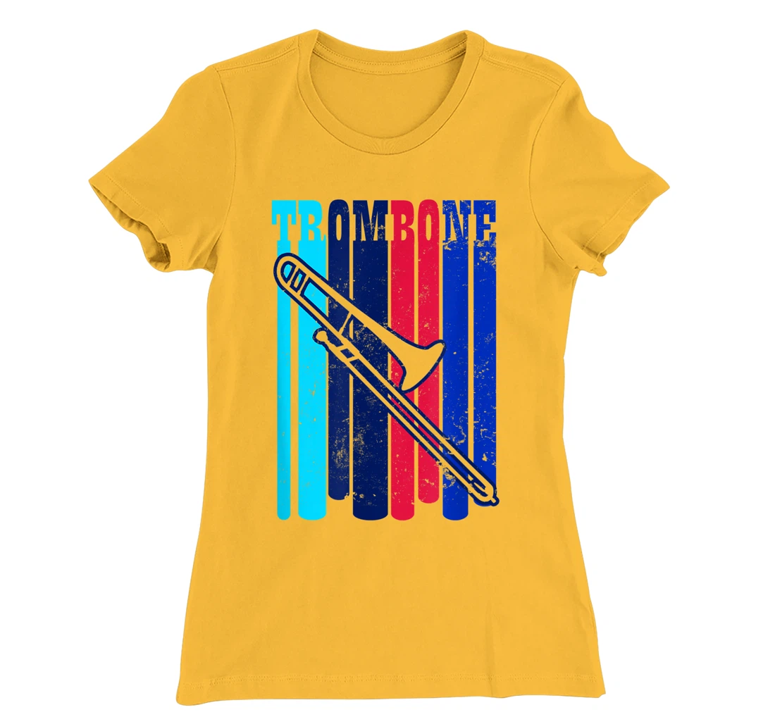 Vintage Retro Design Trombone T-Shirt, Women T-Shirt