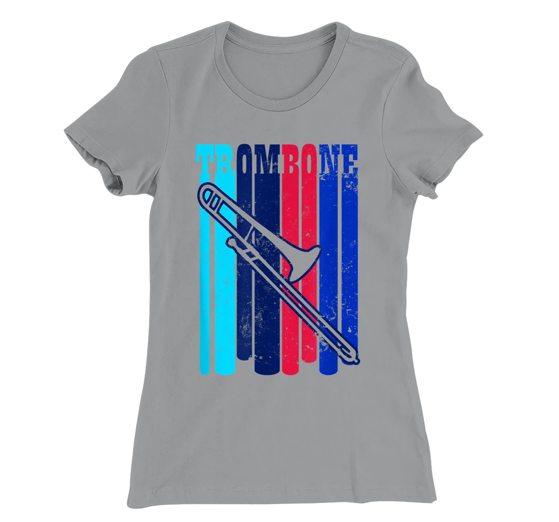Vintage Retro Design Trombone T-Shirt, Women T-Shirt